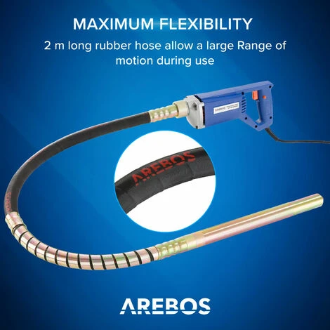 AREBOS Vibratore Per Calcestruzzo 800 W 2m - Vibratore Per Cemento 7 AREBOS Vibratore Per Calcestruzzo 800 W 2m - Vibratore Per Cemento - immagine 5