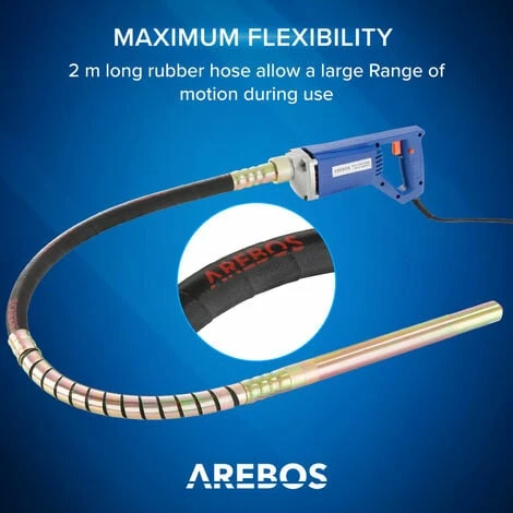AREBOS Vibratore Per Calcestruzzo 800W 1,5m - Vibratore Per Cemento 3 AREBOS Vibratore Per Calcestruzzo 800W 1,5m - Vibratore Per Cemento
