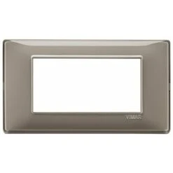 PLACCA 4 MODULI SERIE PLANA COLORE REFLEX CENERE - VIMAR 14654.40