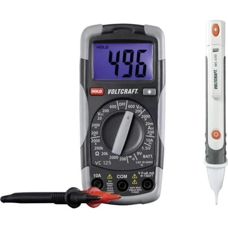 VOLTCRAFT DT-TEST-KIT 150 Multimetro Portatile Digitale CAT III 600 V Display (Counts): 2000 3 VOLTCRAFT DT-TEST-KIT 150 Multimetro Portatile Digitale CAT III 600 V Display (Counts): 2000