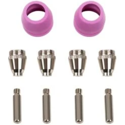 Kit 10 Ricambi Saldatura Con 2 Ugelli In Ceramica 4 Elettrodi E 4 Ugelli Taglio