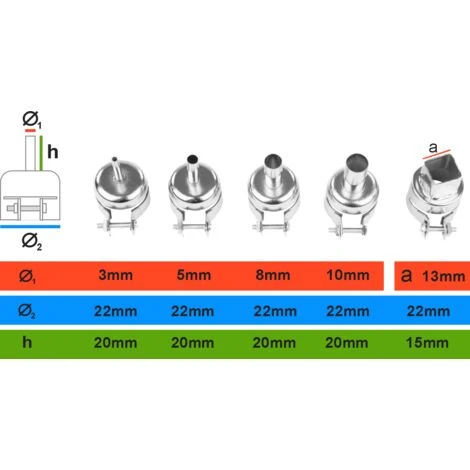 Kit Ugelli Di Saldatura 5 Ugelli Set Di Ricambi Accessori Ugelli Ad Aria Calda 5 Kit Ugelli Di Saldatura 5 Ugelli Set Di Ricambi Accessori Ugelli Ad Aria Calda - immagine 3