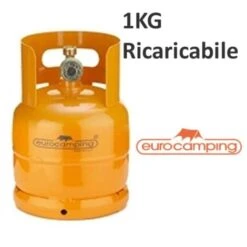 BOMBOLA GAS 1KG PROPANO RICARICABILE VUOTA CAMPING FORNELLINO