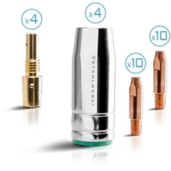 STAHLWERK Accessori Per Saldatura MIG MAG AK-25/MB-25 Parti Di Usura, Ugelli Gas + Portaugelli + Ugelli Corrente Per Torce Di Saldatura MIG MAG, Set 28 Pezzi 7 STAHLWERK Accessori Per Saldatura MIG MAG AK-25/MB-25 Parti Di Usura, Ugelli Gas + Portaugelli + Ugelli Corrente Per Torce Di Saldatura MIG MAG, Set 28 Pezzi -ProSald Italia 19470589 3