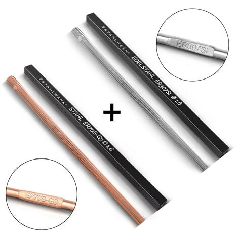 STAHLWERK Barre Per Saldatura TIG Acciaio / Acciaio Inox / Ø 1,6 Mm X 500 Mm / Set Da 1 Kg Cad. 3 STAHLWERK Barre Per Saldatura TIG Acciaio / Acciaio Inox / Ø 1,6 Mm X 500 Mm / Set Da 1 Kg Cad.