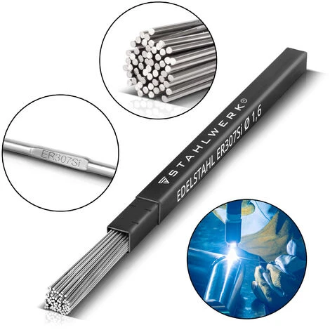 STAHLWERK Barre Per Saldatura TIG Acciaio / Acciaio Inox / Ø 1,6 Mm X 500 Mm / Set Da 1 Kg Cad. 4 STAHLWERK Barre Per Saldatura TIG Acciaio / Acciaio Inox / Ø 1,6 Mm X 500 Mm / Set Da 1 Kg Cad. - immagine 2