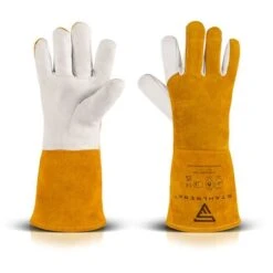 STAHLWERK Guanti Per Saldatura Guanti Protettivi Guanti Da Lavoro Robusti In Vera Pelle Resistenti Al Calore E Al Fuoco, Bianco Giallo, Adatti Per TIG TIG MIG MAG MMA Plasma 7 STAHLWERK Guanti Per Saldatura Guanti Protettivi Guanti Da Lavoro Robusti In Vera Pelle Resistenti Al Calore E Al Fuoco, Bianco Giallo, Adatti Per TIG TIG MIG MAG MMA Plasma -ProSald Italia 19470611 2