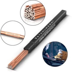 STAHLWERK Bacchette Per Saldatura TIG ER70S-G3 Acciaio / Ø 2,5 X 500 Mm / 1 Kg Metallo D'apporto Consumabile Per La Saldatura TIG, Inclusa Scatola Di Stoccaggio -ProSald Italia 19470613 2