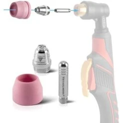STAHLWERK AG-60 Accessori Per Plasma Parti Di Usura Ugelli Per Plasma + Elettrodi + Cappucci In Ceramica Per Torce Da Taglio Al Plasma AG-60 / SG-55 CUT, Set 50 Pezzi -ProSald Italia 19470621 3