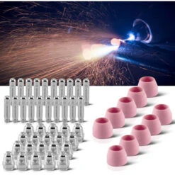 STAHLWERK AG-60 Accessori Per Plasma Parti Di Usura Ugelli Per Plasma + Elettrodi + Cappucci In Ceramica Per Torce Da Taglio Al Plasma AG-60 / SG-55 CUT, Set 50 Pezzi -ProSald Italia 19470621 4