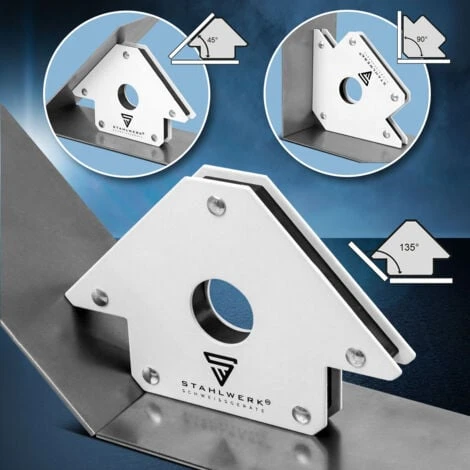 STAHLWERK 3 × Angolo Di Saldatura Del Magnete Angolo Di Saldatura Del Magnete 45° X 90° X 135°, 11,3 + 22,6 + 34 Kg / 25 + 50 + 75 Lbs 6 STAHLWERK 3 × Angolo Di Saldatura Del Magnete Angolo Di Saldatura Del Magnete 45° X 90° X 135°, 11,3 + 22,6 + 34 Kg / 25 + 50 + 75 Lbs - immagine 4