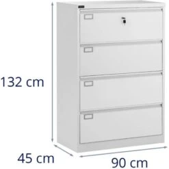 Cassettiera Per Ufficio Metallo Chiave Armadio Cartelle Sospese Documenti 132 Cm -ProSald Italia 24396201 5