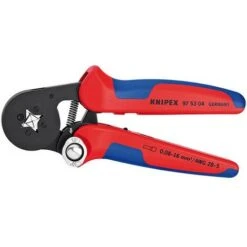 KNIPEX Strumento Per Terminali Crimpatura, Sezione Conduttore: 0,08 A 16 Mm² - Uso Dei Terminali Con E Senza Collare Isolante, Lunghezza : 180 Mm