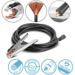 Cavo Di Saldatura A Terra STAHLWERK Confezione Da 5 Metri Di Tubo Flessibile Fino A 300 A 25mm² Accessori Per Saldatura