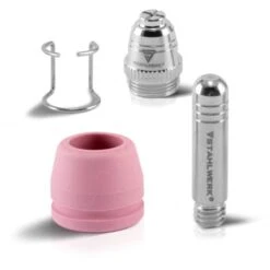STAHLWERK P-60 Accessori Per Plasma Parti Di Usura Ugelli Per Plasma + Elettrodi + Cappucci In Ceramica Per La Torcia Da Taglio Al Plasma Ad Accensione Pilotata P-60 CUT, Set Di 30 Pezzi -ProSald Italia 25620010 3