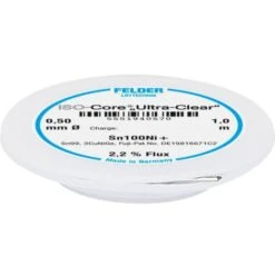 Felder Löttechnik ISO-Core Ultra-Clear Sn100Ni+ Stagno Senza Piombo Bobina Sn99,25Cu0,7Ni0,05 0.5 Mm
