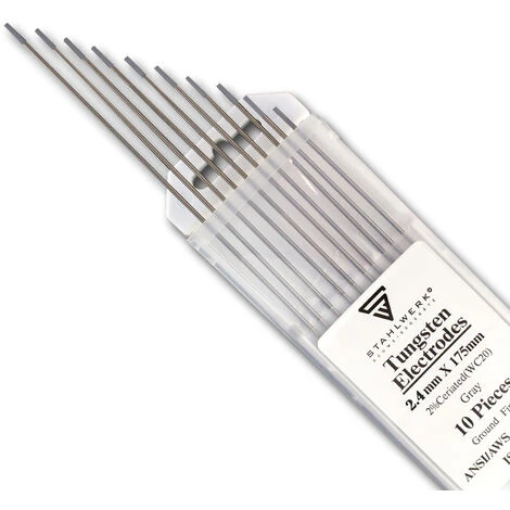 STAHLWERK Set Di Elettrodi Per Saldatura TIG WC20 Grigio, WP Verde, WL15 Oro 2,4 Mm Ciascuno 10 Pz. Senza Torio - Aghi TIG Universali Per Acciaio, Acciaio Inox, Alluminio 4 STAHLWERK Set Di Elettrodi Per Saldatura TIG WC20 Grigio, WP Verde, WL15 Oro 2,4 Mm Ciascuno 10 Pz. Senza Torio - Aghi TIG Universali Per Acciaio, Acciaio Inox, Alluminio - immagine 2