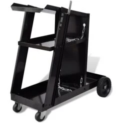 Hommoo Carrello Di Saldatura Nero Con 3 Ripiani Per Officine VD03531