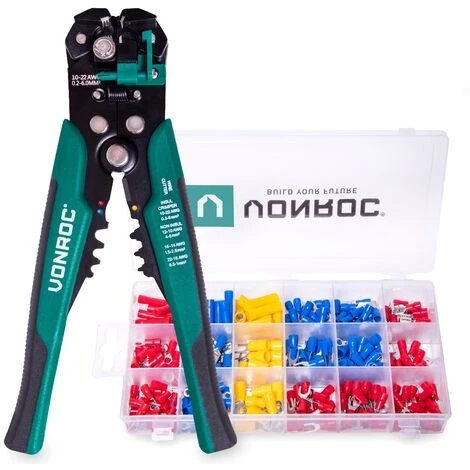VONROC Pinza Spelafili-Crimpatrice Automatica Professionale Con 270 Accessori 3 VONROC Pinza Spelafili-Crimpatrice Automatica Professionale Con 270 Accessori