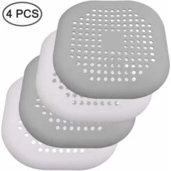 Protezione Di Scarico In Silicone A 4 Pezzi Con Ventosa, Filtro Di Scarico Per Doccia Coperchio Di Scarico Per Vasca Di Raccolta Per Bagno Da Cucina - Bianco, Grigio -ProSald Italia 32182757 2