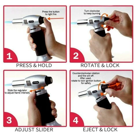 Bruciatore Da Cucina Ricaricabile A Gas Cannello Fiamma Multiuso OL-400 5 Bruciatore Da Cucina Ricaricabile A Gas Cannello Fiamma Multiuso OL-400 - immagine 3