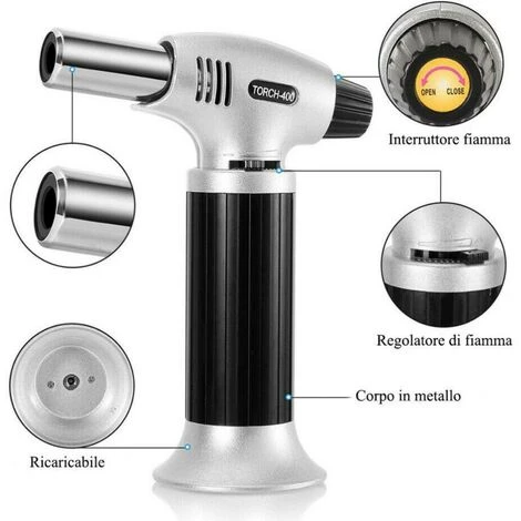 Bruciatore Da Cucina Ricaricabile A Gas Cannello Fiamma Multiuso OL-400 7 Bruciatore Da Cucina Ricaricabile A Gas Cannello Fiamma Multiuso OL-400 - immagine 5