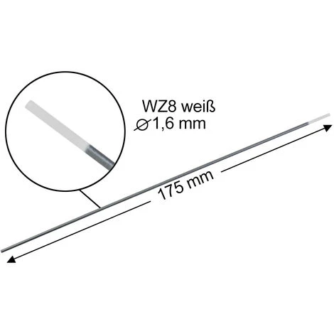 STAHLWERK Elettrodi Di Tungsteno 1,6 WZ8 Bianco Set Da 10 4 STAHLWERK Elettrodi Di Tungsteno 1,6 WZ8 Bianco Set Da 10 - immagine 2