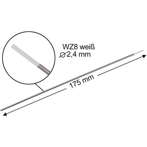 STAHLWERK Elettrodi Di Tungsteno WZ 2,4 Mm Bianco 4 STAHLWERK Elettrodi Di Tungsteno WZ 2,4 Mm Bianco - immagine 2