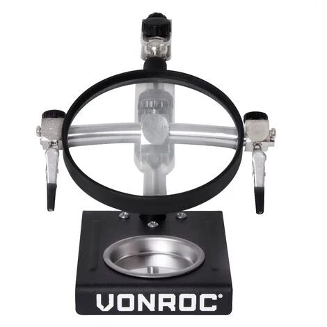 VONROC Terza Mano Per Saldatura Con Lente D'ingrandimento. Incl. 2 Bracci Regolabili, Piede Pesante E Vassoio Di Raccolta 4 VONROC Terza Mano Per Saldatura Con Lente D'ingrandimento. Incl. 2 Bracci Regolabili, Piede Pesante E Vassoio Di Raccolta - immagine 2