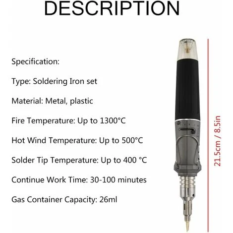 SOEKAVIA Saldatore A Butano - Saldatore A Gas 10 In 1 Kit Di Accensione Automatica Professionale Versatile Per La Creazione Di Gioielli, Riparazione Di Circuiti Stampati A Saldare 4 SOEKAVIA Saldatore A Butano - Saldatore A Gas 10 In 1 Kit Di Accensione Automatica Professionale Versatile Per La Creazione Di Gioielli, Riparazione Di Circuiti Stampati A Saldare - immagine 2