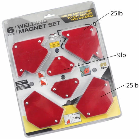 Manta 6 Pz Magnete Magnetico Set Di Saldatura Supporto 25lb 50lb 75lb 6 Pz Strumento Multi-Angolo 6 Manta 6 Pz Magnete Magnetico Set Di Saldatura Supporto 25lb 50lb 75lb 6 Pz Strumento Multi-Angolo - immagine 4