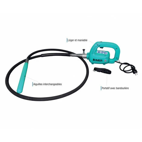 Imer - Ensemble Portatif Vibrant Monophasé 2,3kW Avec Aiguilles Ø 38mm 3m - EPVI 38 / SQ 4 Imer - Ensemble Portatif Vibrant Monophasé 2,3kW Avec Aiguilles Ø 38mm 3m - EPVI 38 / SQ - immagine 2
