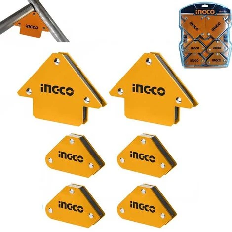 Set Supporti Magnetici Per Saldature 6 Pz Posizionatori - Ingco AMWH6001 3 Set Supporti Magnetici Per Saldature 6 Pz Posizionatori - Ingco AMWH6001