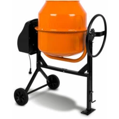 EBERTH Betoniera Cemento, Impastatrice Cemento, Betoniera 140 Litri, Tamburo E Pignone Acciaio, Betoniera Elettrica 230V, Motore 550W, 2 Ruote Trasporto, Impastatrice Per Cemento, Volantino Riparabile -ProSald Italia 4104704 2