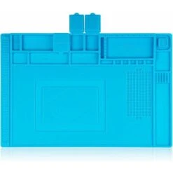 Kueatily Tappetino Per Saldatura In Silicone Da 450 300 Mm Con Tacche Per Vite Taglierina A Sezione Magnetica, Tappetino Per Saldatura Antistatico Resistente Al Calore A 300 °C