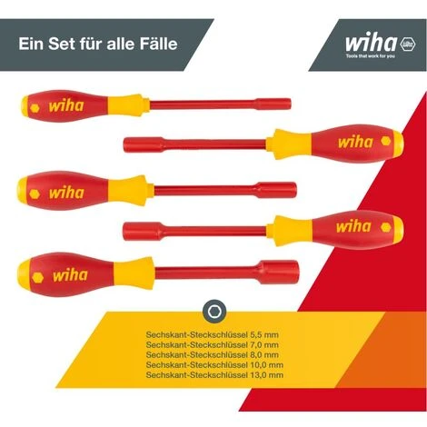 WIHA Chiave Esagonale 5 Pezzi 5,5-13mm VDE Così 5 WIHA Chiave Esagonale 5 Pezzi 5,5-13mm VDE Così - immagine 3