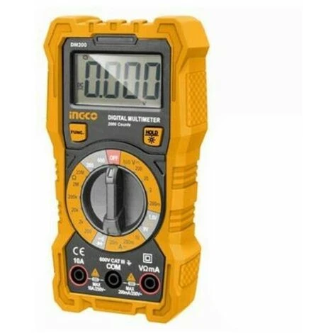 Tester Multimetro Digitale Diplay LCD + Puntali Volt Ampere Tascabile INGCO 600V 3 Tester Multimetro Digitale Diplay LCD + Puntali Volt Ampere Tascabile INGCO 600V