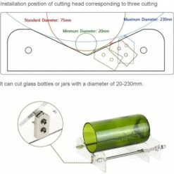 Utensile Da Taglio Per Bottiglie Di Vetro Professionale, Vino, Birra, Taglierina Per Bottiglie Di Vetro Per Varie Dimensioni E Forme, Materiale Acrilico E Metallico (blu) -ProSald Italia 52009063 4