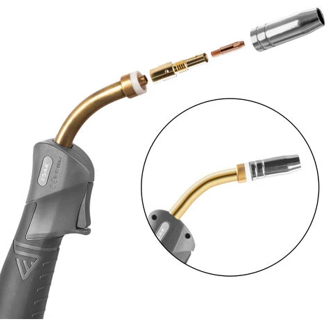 Set Di Parti Di Usura MIG MAG In Alluminio Per Torcia AK25/MB25 28 Pezzi 5 Set Di Parti Di Usura MIG MAG In Alluminio Per Torcia AK25/MB25 28 Pezzi - immagine 3