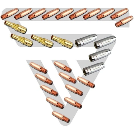 Set Di Parti Di Usura MIG MAG In Alluminio Per Torcia AK25/MB25 28 Pezzi 6 Set Di Parti Di Usura MIG MAG In Alluminio Per Torcia AK25/MB25 28 Pezzi - immagine 4