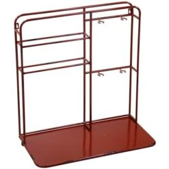 Portabottiglie Metallo Da Muro 2 Posti Rosso Rettangolare Cm59x33h62,5