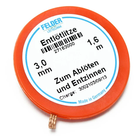 Filo Di Dissaldat. Della Felder Imbevuto Di Flussante Arancia 1.6m 3,0mm 3 Filo Di Dissaldat. Della Felder Imbevuto Di Flussante Arancia 1.6m 3,0mm