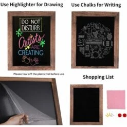 Lavagna Magnetica Nera Da Parete In Legno Per Presentazioni Lavagnetta Con Ganci Promemoria Scuola Casa Cfficio Bar -ProSald Italia 57629835 5