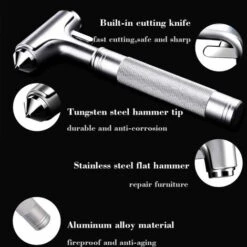 Martello Di Sicurezza In Metallo Con Interruttore Per Finestra E Taglierina Per Cintura Di Sicurezza, Strumento Di Salvataggio Di Emergenza Per Auto In Lega Di Alluminio (1PC) 11 Martello Di Sicurezza In Metallo Con Interruttore Per Finestra E Taglierina Per Cintura Di Sicurezza, Strumento Di Salvataggio Di Emergenza Per Auto In Lega Di Alluminio (1PC) -ProSald Italia 63845352 5