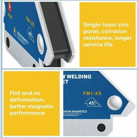 Squadra Magnetica Per Saldatura, 4pcs Squadra Posizionatore Magnetico Per Supporto Angolare 45 °,90 °,135 °,12.5 KG Squadra Magnetico Di Accessori Per Saldatura 5 Squadra Magnetica Per Saldatura, 4pcs Squadra Posizionatore Magnetico Per Supporto Angolare 45 °,90 °,135 °,12.5 KG Squadra Magnetico Di Accessori Per Saldatura - immagine 3