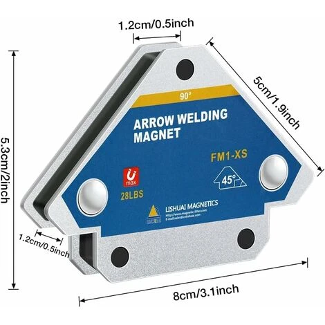 Squadra Magnetica Per Saldatura, 4pcs Squadra Posizionatore Magnetico Per Supporto Angolare 45 °,90 °,135 °,12.5 KG Squadra Magnetico Di Accessori Per Saldatura 6 Squadra Magnetica Per Saldatura, 4pcs Squadra Posizionatore Magnetico Per Supporto Angolare 45 °,90 °,135 °,12.5 KG Squadra Magnetico Di Accessori Per Saldatura - immagine 4