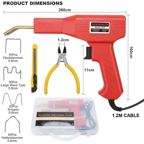 Randaco Saldatrice Saldatrice Saldatrice Saldatrice Plastica Kit Riparazione Auto Saldatrice Paraurti + 200 Pinze 4 Randaco Saldatrice Saldatrice Saldatrice Saldatrice Plastica Kit Riparazione Auto Saldatrice Paraurti + 200 Pinze - immagine 2