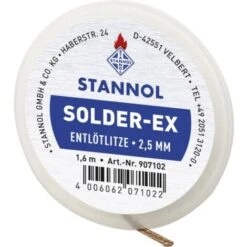 Stannol Solder Ex Treccia Lunghezza 1.6 M Larghezza 1.0 Mm Imbevuto Di Flussante