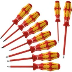 Wera 160i/162i/167i/9 VDE Kit Cacciaviti 9 Parti Taglio, Croce Phillips, Croce Pozidriv, TORX Interno