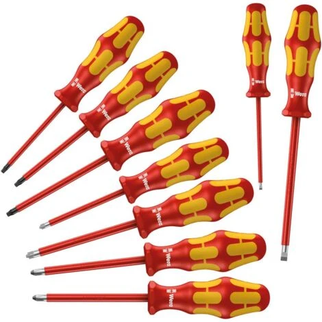 Wera 160i/162i/167i/9 VDE Kit Cacciaviti 9 Parti Taglio, Croce Phillips, Croce Pozidriv, TORX Interno 3 Wera 160i/162i/167i/9 VDE Kit Cacciaviti 9 Parti Taglio, Croce Phillips, Croce Pozidriv, TORX Interno